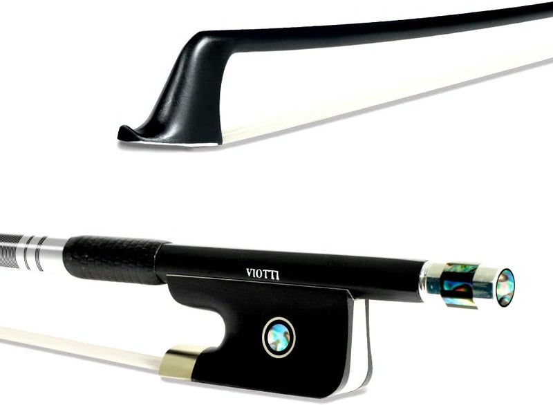 Viotti Carbon Fiber Cello Bow, Hand Crafted by Professional Bow Makers, Strong, Stiff & Well Balanced, Made with Mongolian Horse Hair, For Cellist of All Skill Levels - Image 1